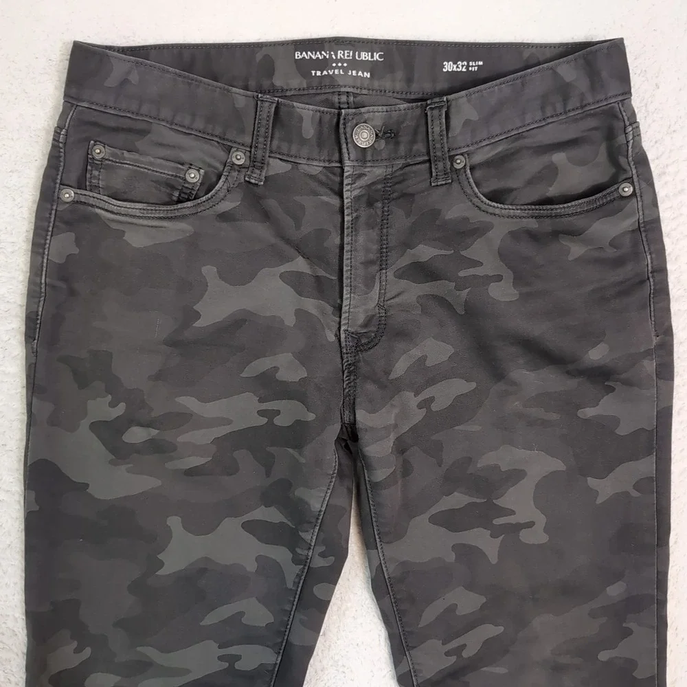 Banana Republic Jeans Mens 30x32 Camo Travel Jean Stretch Slim Fit‎